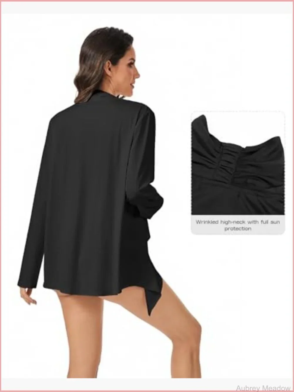 UPF 50+ Long Sleeve Sun Protection Swim Cover Up Cardigan